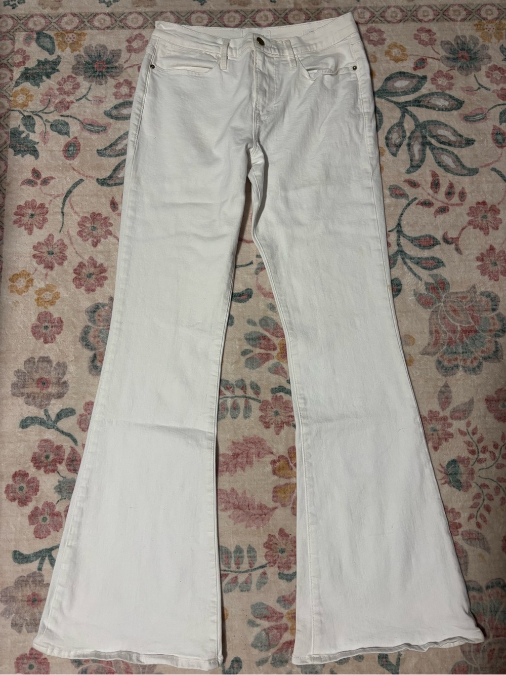 Frame Denim White Le High Flare Jeans